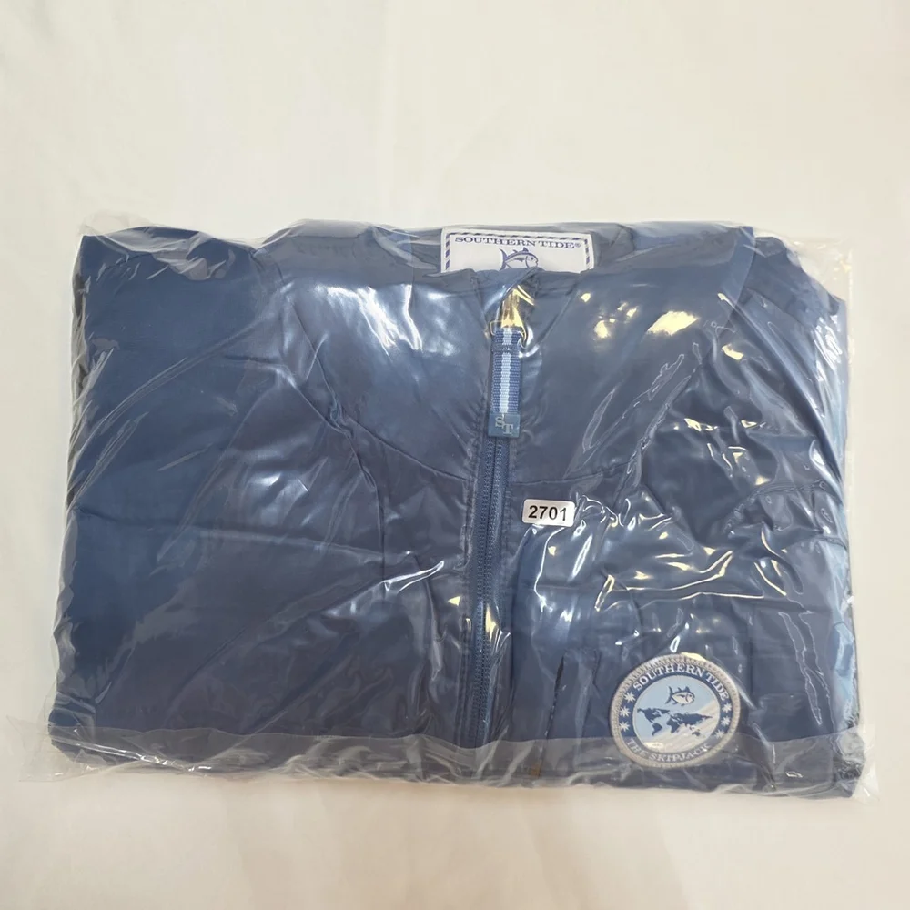 Coastal Prep Southern Tide Down Vest Men S Blue Nylon Goose Down Zip Jacket